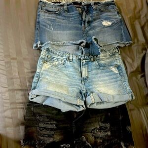 3 Jean shorts  size 6 great conditions 2 express jeans 1 American Eagle